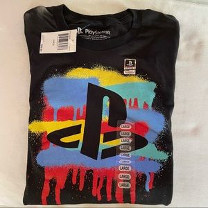 NWT Mens black long sleeved PlayStation tee shirt size Large